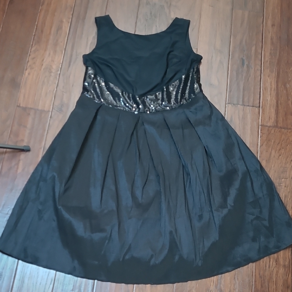 NWT Ashley Stewart Sleeveless Black Dress with Sequin Detail size 14W